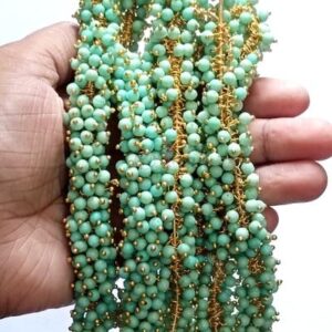 Loreal16- ARNAS 25GM GOLD PLATED LOREAL CYAN PEARL BEADS FOR JEWELLERY MAKING