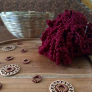 Pompom010- ARNAS 3 METER PACK OF MAROON POMPOM LACE