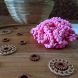 ARNAS 4 METER PACK OF BABY PINK POMPOM LACE