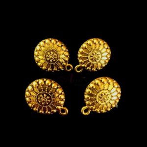 TOPg0023- 3 PAIRS PACK OF GERMAN GOLDEN | OXIDIZED ROUND GOLDEN SINGLE LOOP STUD TOP FOR EARRING MAKING