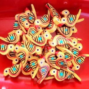 10 PCs PACK OF WOODEN BIRDS FOR BRACELETE | RAKHI MAKING