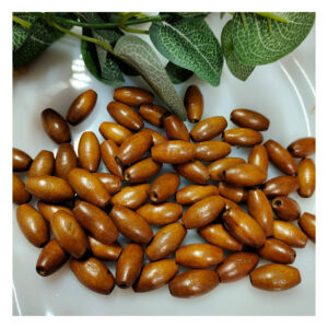 WOODEN0021- 1 PACK OF CYLINDRICAL WOODEN BEADS FOR BRACELETE | RAKHI MAKING (25 gm)