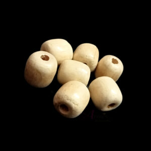 WOODEN0022- 1 PACK OF WHITE CYLINDRICAL WOODEN BEADS FOR BRACELETE | RAKHI MAKING (25 gm)