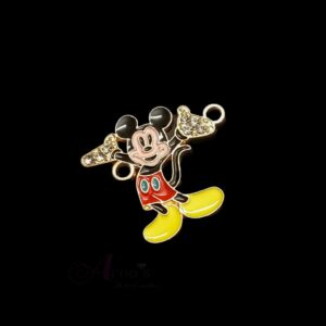 ECHARMS0046- ARNAS 2 PCS PACK OF ANTIQUE GOLDEN CUTE MICKEY MOUSE CHARMS FOR NECKLACE | BRACELET | RAKHI MAKING