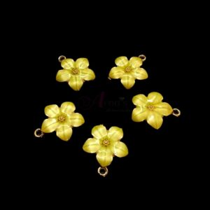 ECHARMS0075- ARNAS 2 PCS PACK OF ANTIQUE GOLDEN CUTE FLORAL CHARMS FOR NECKLACE | BRACELET | RAKHI MAKING