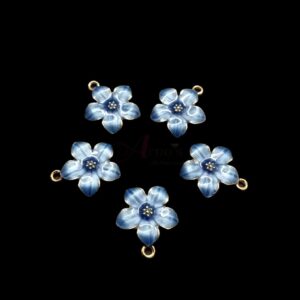 ECHARMS0077- ARNAS 2 PCS PACK OF ANTIQUE GOLDEN CUTE FLORAL CHARMS FOR NECKLACE | BRACELET | RAKHI MAKING