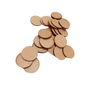 MDF0001- ARNAS 10 PCs PACK OF 2.5 CM X 2.5 CM ROUND CIRCLE MOTIF MDF BOARD CUTOUT FOR EARRINGS MAKING | CRAFTING MATERIAL