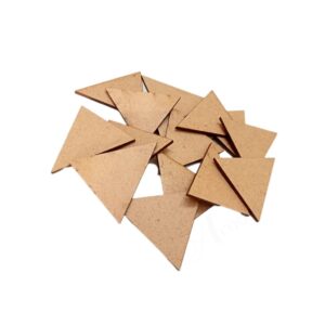 MDF0006- ARNAS 10 PCs PACK OF 3 CM X 3 CM TRIANGLE MOTIF MDF BOARD CUTOUT FOR EARRINGS MAKING | CRAFTING MATERIAL