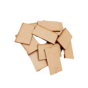 MDF0008- ARNAS 10 PCs PACK OF 3.7 CM X 2.1 CM RECTANGLE MOTIF MDF BOARD CUTOUT FOR EARRINGS MAKING | CRAFTING MATERIAL