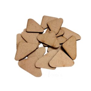 MDF0012- ARNAS 10 PCs PACK OF 3.9 CM X 2.7 CM CIRCULAR TRIANGLE MOTIF MDF BOARD CUTOUT FOR EARRINGS MAKING | CRAFTING MATERIAL