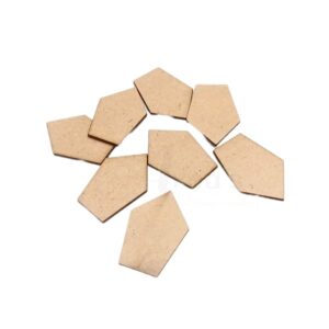 MDF0021- ARNAS 10 PCs PACK OF 3.7 CM X 2.7 CM PENTAGONAL MOTIF MDF BOARD CUTOUT FOR EARRINGS MAKING | CRAFTING MATERIAL