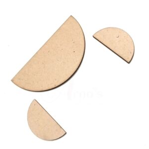 MDF0039- ARNAS 2 SETS OF SEMI CIRCLE MOTIF PENDANT AND EARRINGS MDF BOARD CUT OUT COMBO FOR NECKLACE AND EARRINGS MAKING| CRAFTING MATERIAL