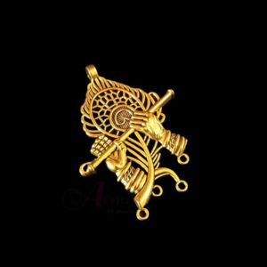 OXIG0043 -2 PC PACK OF GOLDEN KRISHNA MOTIF GERMAN SILVER PENDANT