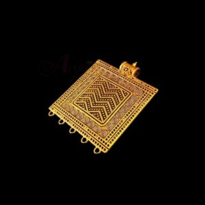 OXIG0044 -2 PC PACK OF GOLDEN SQUARE MOTIF GERMAN SILVER PENDANT