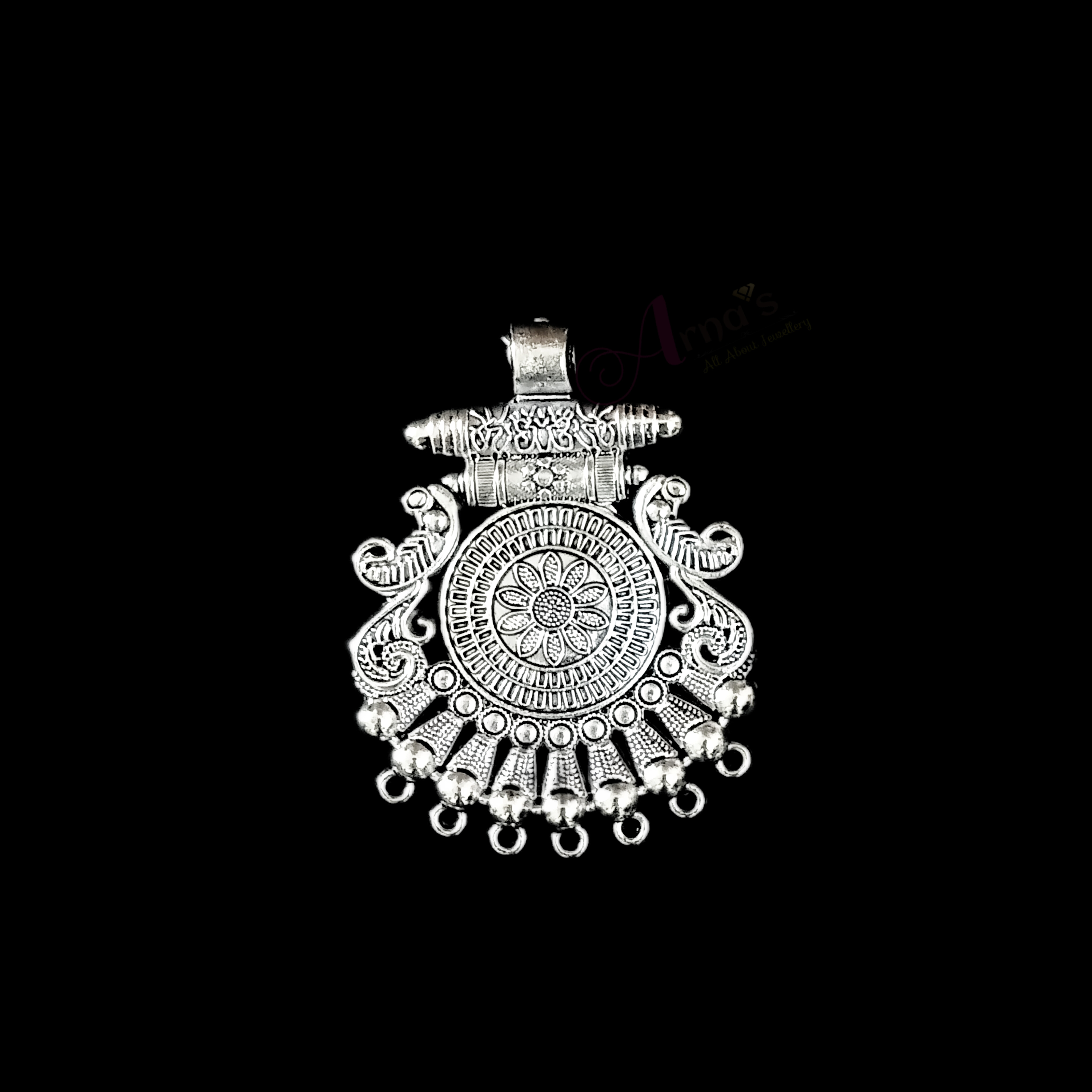 OXIS0049 -2 PCS PACK OF SILVER DESIGNER GERMAN SILVER PENDANT