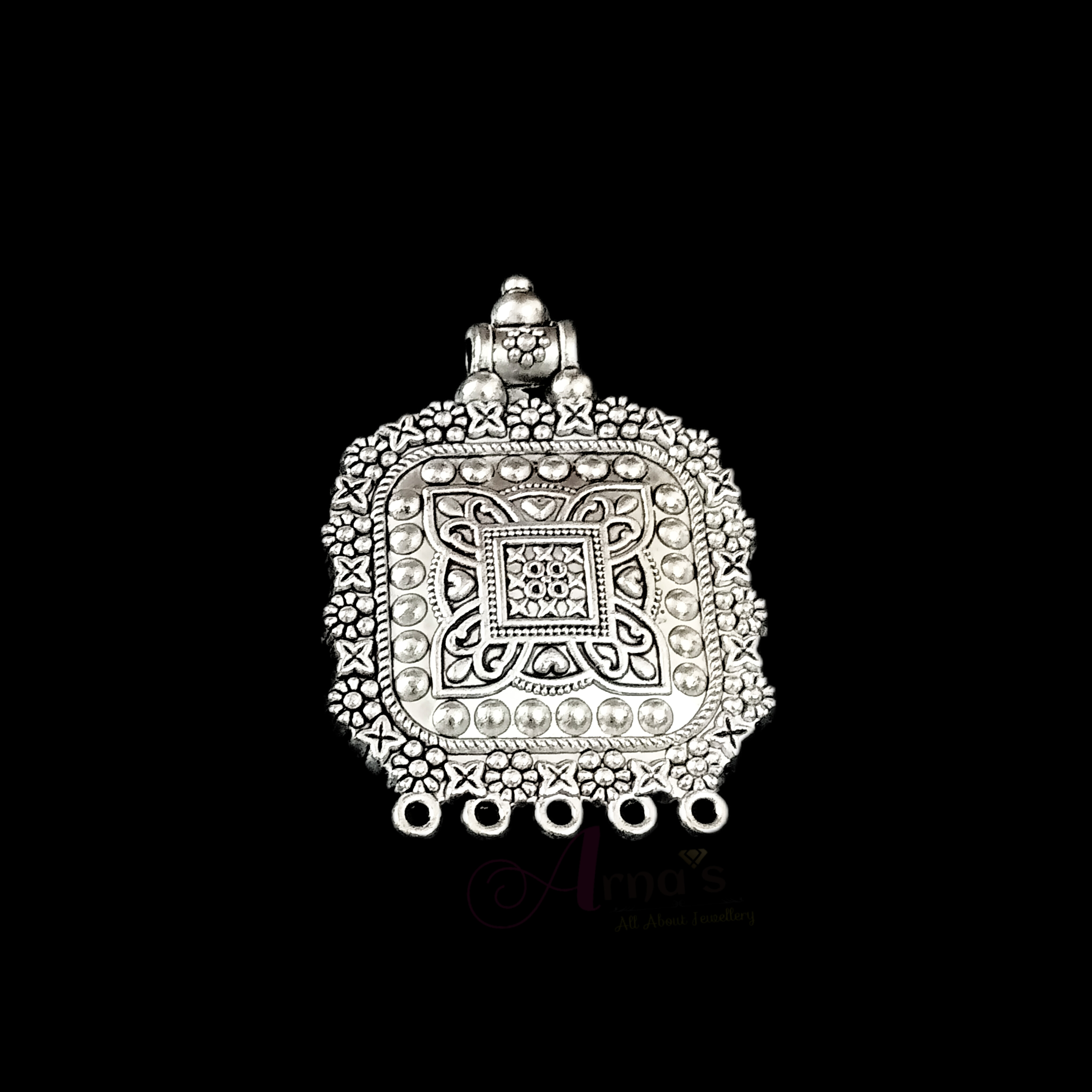 OXIS0052 -2 PC PACK OF SILVER DESIGNER GERMAN SILVER PENDANT