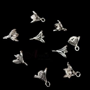 CAPs0001- ARNAS PIECES PACK OF SILVER OXIDIZED| GERMAN SILVER CAP FOR JEWELLERY MAKING – 25 GM PACK