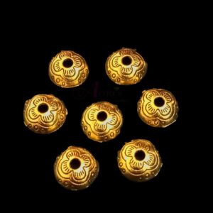 CAPg0001- ARNAS 62 PIECES PACK OF GOLDEN OXIDIZED| GERMAN SILVER CAP FOR JEWELLERY MAKING - 25 GM PACK