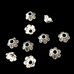 CAPs0002- ARNAS PIECES PACK OF SILVER OXIDIZED| GERMAN SILVER CAP FOR JEWELLERY MAKING – 25 GM PACK
