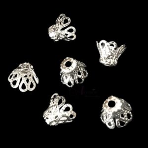 CAPs0003- ARNAS PIECES PACK OF SILVER OXIDIZED| GERMAN SILVER CAP FOR JEWELLERY MAKING – 25 GM PACK