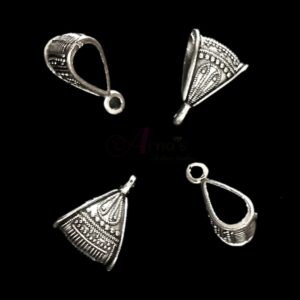 CAPs0004- ARNAS PIECES PACK OF SILVER OXIDIZED GERMAN SILVER CONNECTORS | LOOPS FOR JEWELLERY MAKING – 25 GM PACK