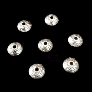 CAPs0006- ARNAS PIECES PACK OF SILVER OXIDIZED| GERMAN SILVER CAP FOR JEWELLERY MAKING – 25 GM PACK