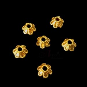CAPg0008- ARNAS PIECES PACK OF GOLDEN OXIDIZED| GERMAN SILVER CAP FOR JEWELLERY MAKING – 25 GM PACK