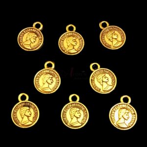 COINg0001- ARNAS 88 PIECES PACK OF GOLDEN OXIDIZED| GERMAN SILVER COIN FOR JEWELLERY MAKING - 30gm PACK