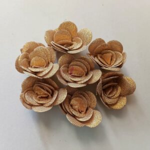 FLOWER0014- 20 PCs PACK OF GOLDEN FABRIC FLOWER