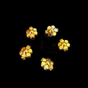 OXIBEADG0020- 26 PCS PACK OF SMALL GOLDEN FLORAL MOTIF GERMAN SILVER PENDANT (20 GM)