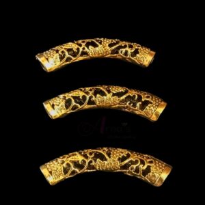 PIPE02- ARNAS 4 PIECES PACK OF GOLDEN OXIDIZED| GERMAN SILVER CONNECTOR FOR JEWELLERY MAKING