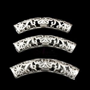 PIPES03- ARNAS 4 PIECES PACK OF SILVER OXIDIZED| GERMAN SILVER CONNECTORS FOR JEWELLERY MAKING