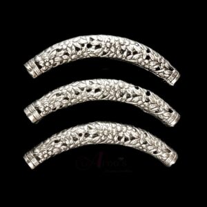 PIPES04- ARNAS 4 PIECES PACK OF SILVER OXIDIZED| GERMAN SILVER CONNECTORS FOR JEWELLERY MAKING