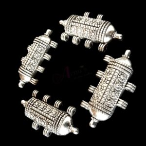 TABEEZS0006- ARNAS 6 PIECES PACK OF SILVER OXIDIZED| GERMAN SILVER TABEEZ FOR JEWELLERY MAKING