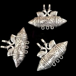 TABEEZS0009- ARNAS 6 PIECES PACK OF SILVER OXIDIZED| GERMAN SILVER TABEEZ FOR JEWELLERY MAKING