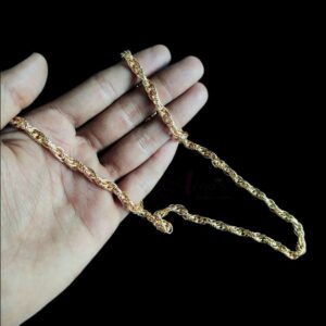 CHAIN0007- ARNAS 106 CM LONG GOLDEN GERMAN SILVER CHAIN (48 GM)