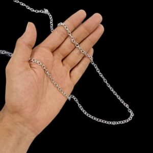 CHAIN0021- ARNAS 368 CM LONG SILVER GERMAN SILVER CHAIN (50 GM)