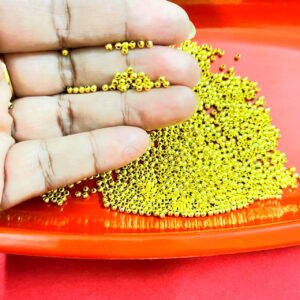 FINDINGS0034- 25 GMS PACK OF GOLDEN LOCK BEADS FOR JEWELLERY MAKING