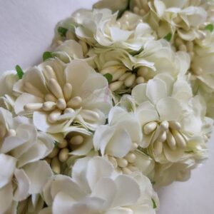FLOWER0035- 12 PCs PACK OF WHITE FABRIC FLOWER