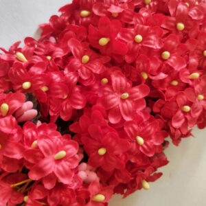 FLOWER0041- 12 PCs PACK OF RED FABRIC FLOWER