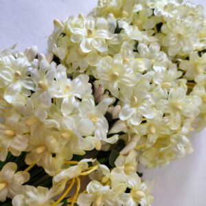 FLOWER0042- 12 PCs PACK OF WHITE FABRIC FLOWER