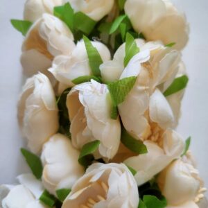 FLOWER0050- 12 PCs PACK OF WHITE FABRIC FLOWER