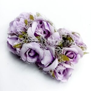 FLOWER0055- 12 PCs PACK OF PURPLE FABRIC FLOWER