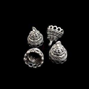 JHUMKAs0050- 5 PAIRS PACK OF GERMAN SILVER | OXIDIZED SILVER JHUMKIES FOR EARRING MAKING