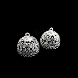 JHUMKAs0052- 3 PAIRS PACK OF GERMAN SILVER | OXIDIZED SILVER JHUMKIES FOR EARRING MAKING