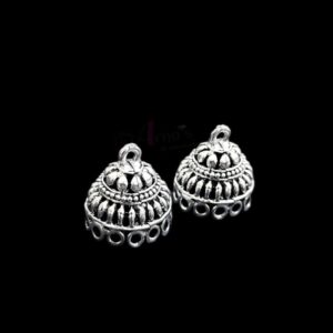 JHUMKAs0053- 3 PAIRS PACK OF GERMAN SILVER | OXIDIZED SILVER JHUMKIES FOR EARRING MAKING