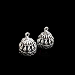 JHUMKAs0054- 5 PAIRS PACK OF GERMAN SILVER | OXIDIZED SILVER JHUMKIES FOR EARRING MAKING