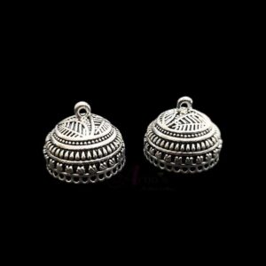 JHUMKAs0056- 3 PAIRS PACK OF GERMAN SILVER | OXIDIZED SILVER JHUMKIES FOR EARRING MAKING