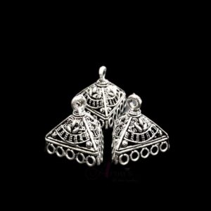 JHUMKAs0059- 5 PAIRS PACK OF GERMAN SILVER | OXIDIZED SILVER JHUMKIES FOR EARRING MAKING