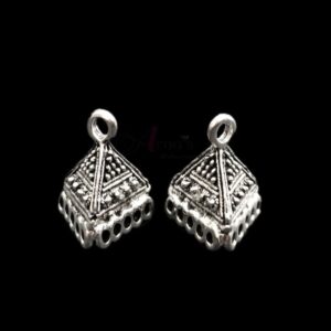 JHUMKAs0060- 5 PAIRS PACK OF GERMAN SILVER | OXIDIZED SILVER JHUMKIES FOR EARRING MAKING